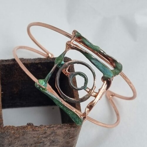 Barandilla - Pulsera de bronce bañado en cobre oxidado