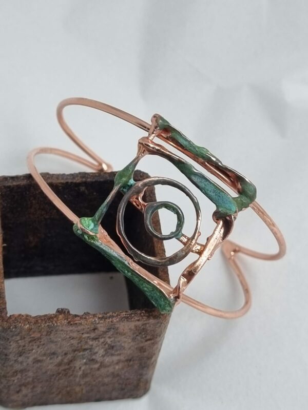 Barandilla - Pulsera de bronce bañado en cobre oxidado